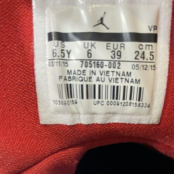 Nike Boys Air Jordan Flight Origin 2  Black Basketball Shoes Sneakers 6.5Y - Picture 7 of 7